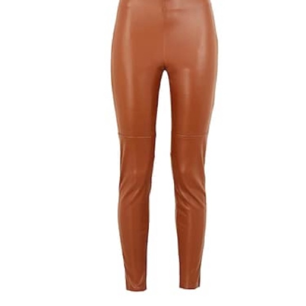 Italian Women's Tan Leather effect Pants